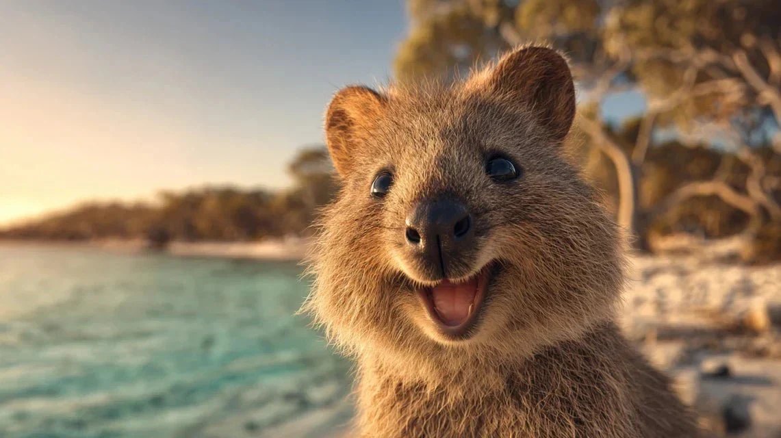 A smiling quokka